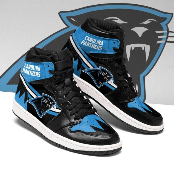 Women's Carolina Panthers AJ High Top Leather Sneakers 004